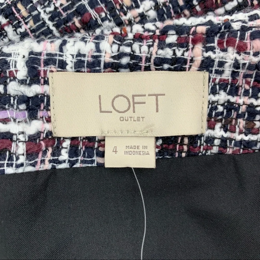 Loft Outlet Multicolor Tweed Shift‎ Mini Skirt